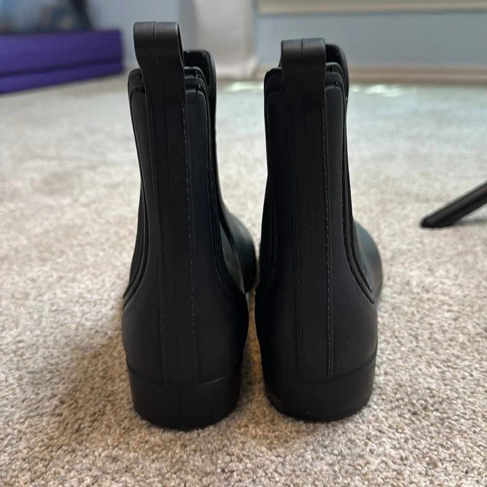 Jeffrey Campbell Forecast Waterproof Chelsea Rain Boots Black Size 8